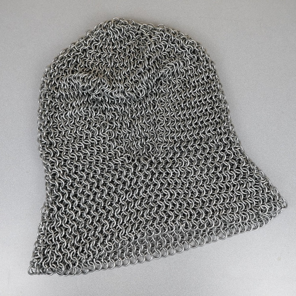 Chainmail Mail Coif Headpiece Head Cover Steel Armor Knight Viking Medieval